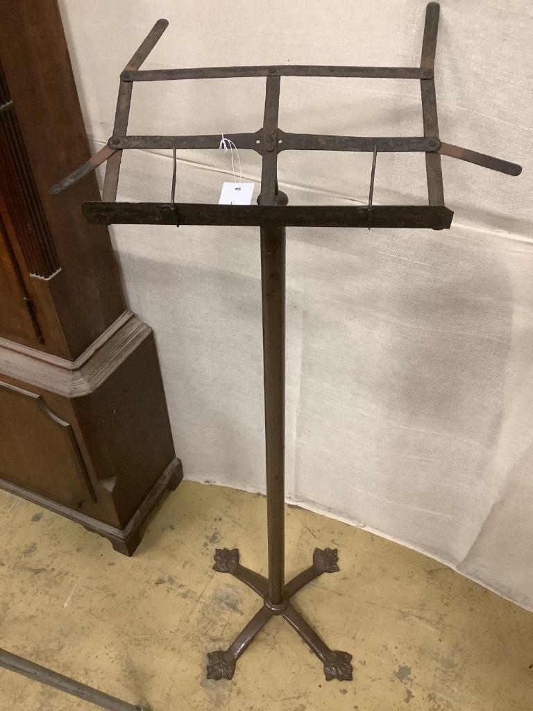 A cast metal music stand and a projector stand (2)